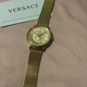 Versace Gold-Tone Medusa Mesh Bracelet Watch